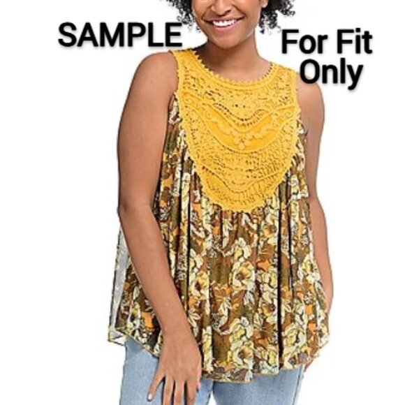 3X Indigo Thread Co. Crochet & Mesh Partially Lined Babydoll Sleeveless Top - Picture 11 of 14